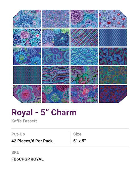 Kaffe Fassett Charm Pack quilting cotton - Classic collection Royal