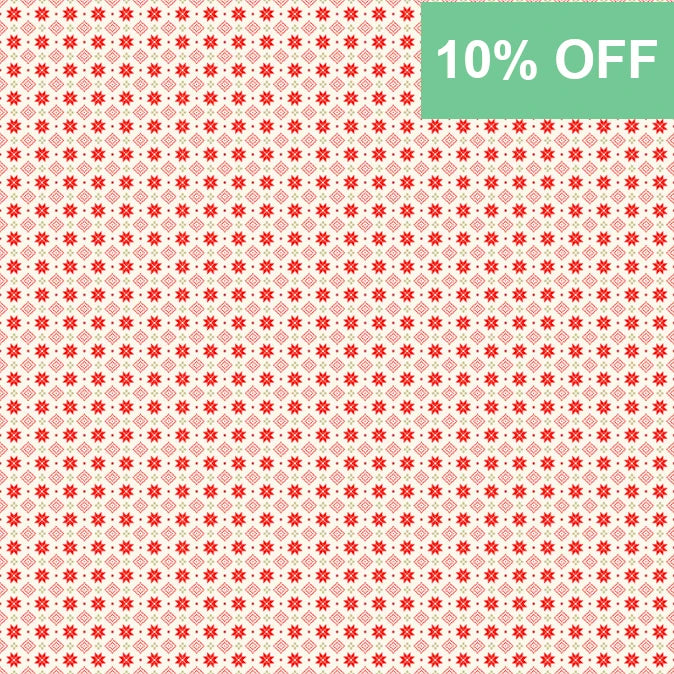 Makower Scandi Christmas - Metallic Fabric, Geometric 2458/R