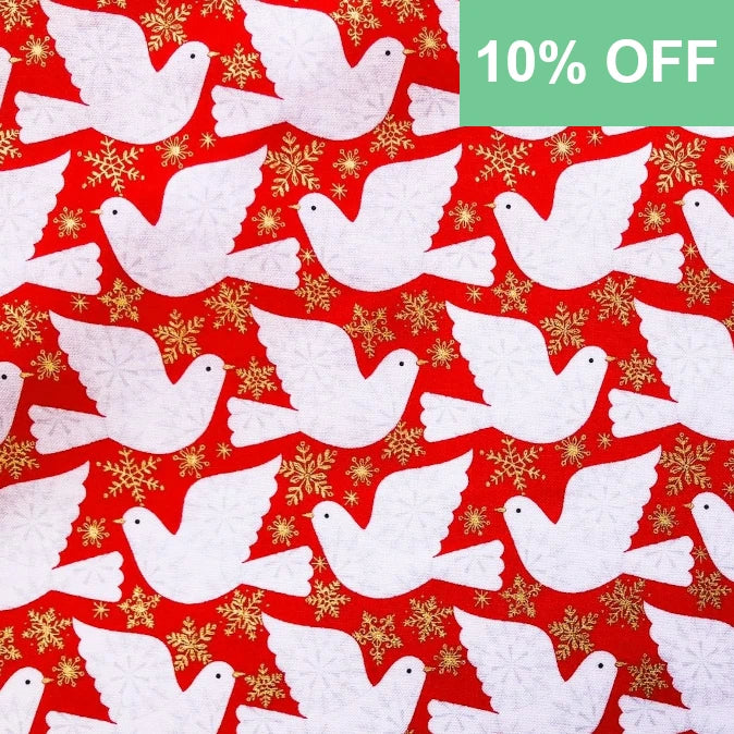 Christmas Dove Fabric - Skogen by Dashwood Studios