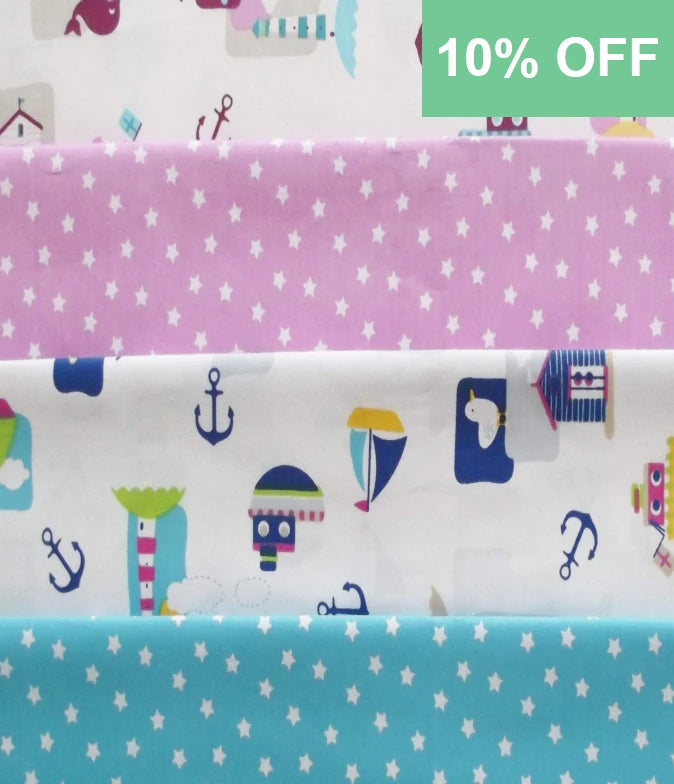Children's Nautical Cotton Fabric Fat Quarters