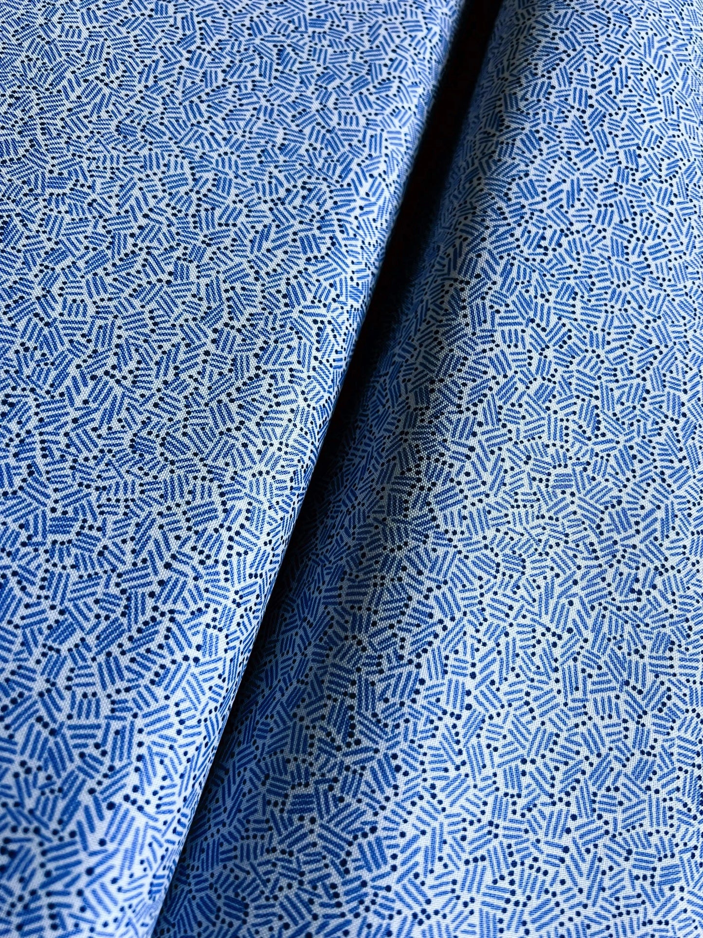 Liberty Fabric Arthur's Garden - Dots and Dashes blue