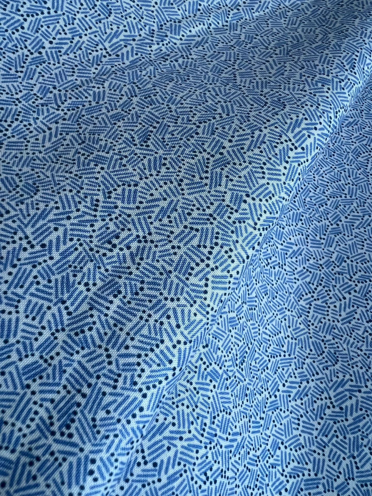 Liberty Fabric Arthur's Garden - Dots and Dashes blue
