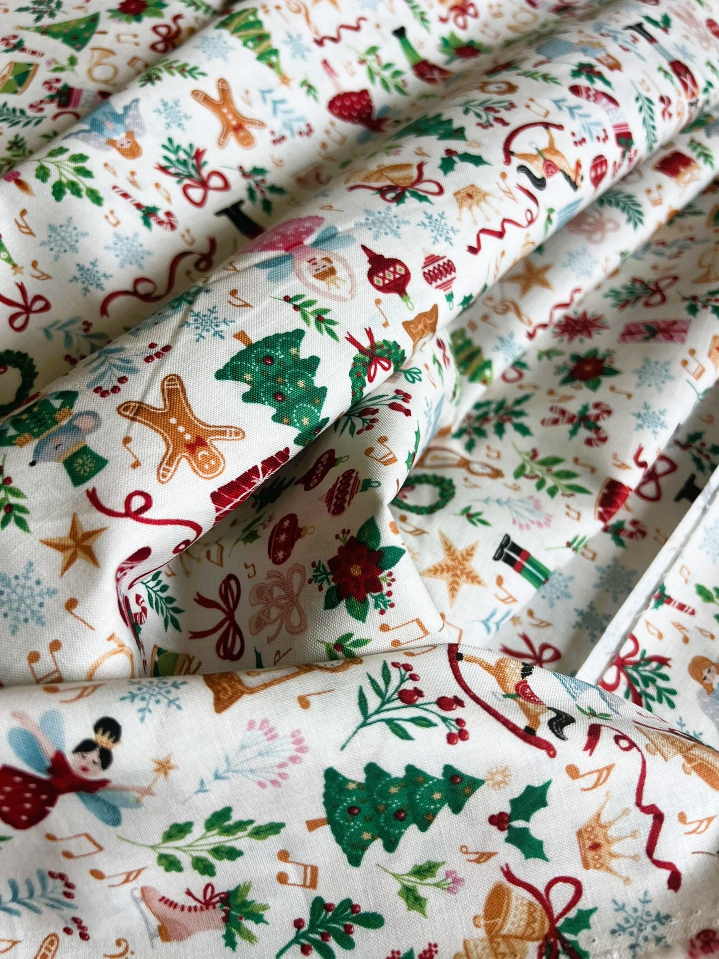 Makower Nutcracker Christmas Collection - Fairytale Fabric, cream
