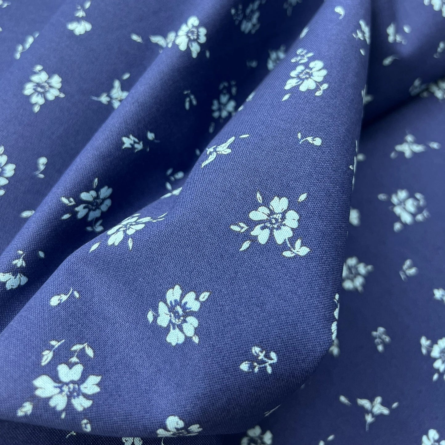 Liberty Fabric Flower Show Midnight Garden - Field Rose blue
