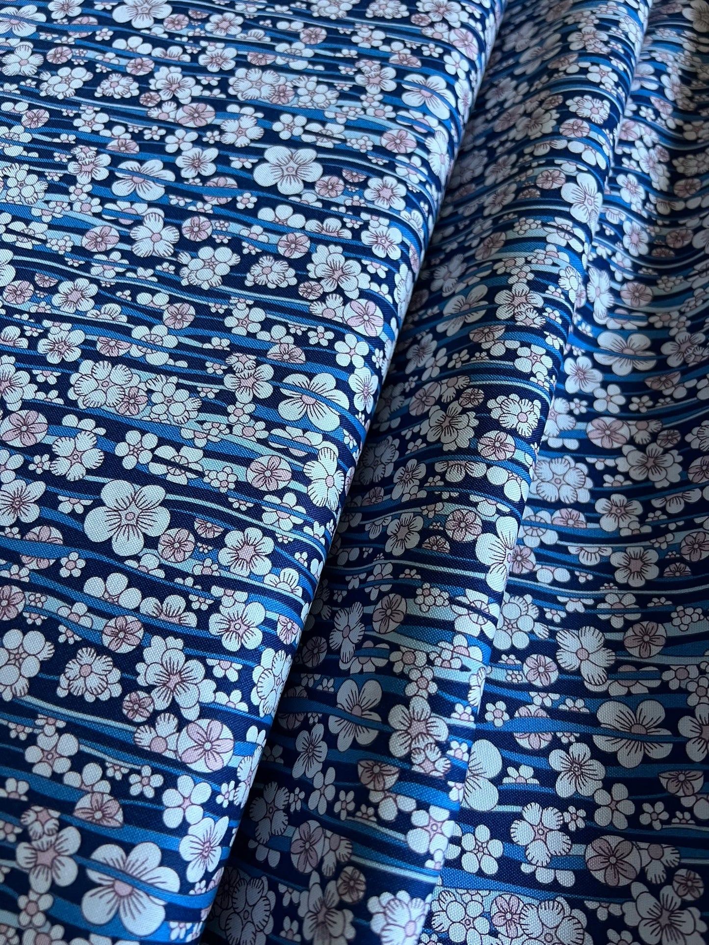 Liberty Fabric Arthur's Garden - Floral Waterfall blue