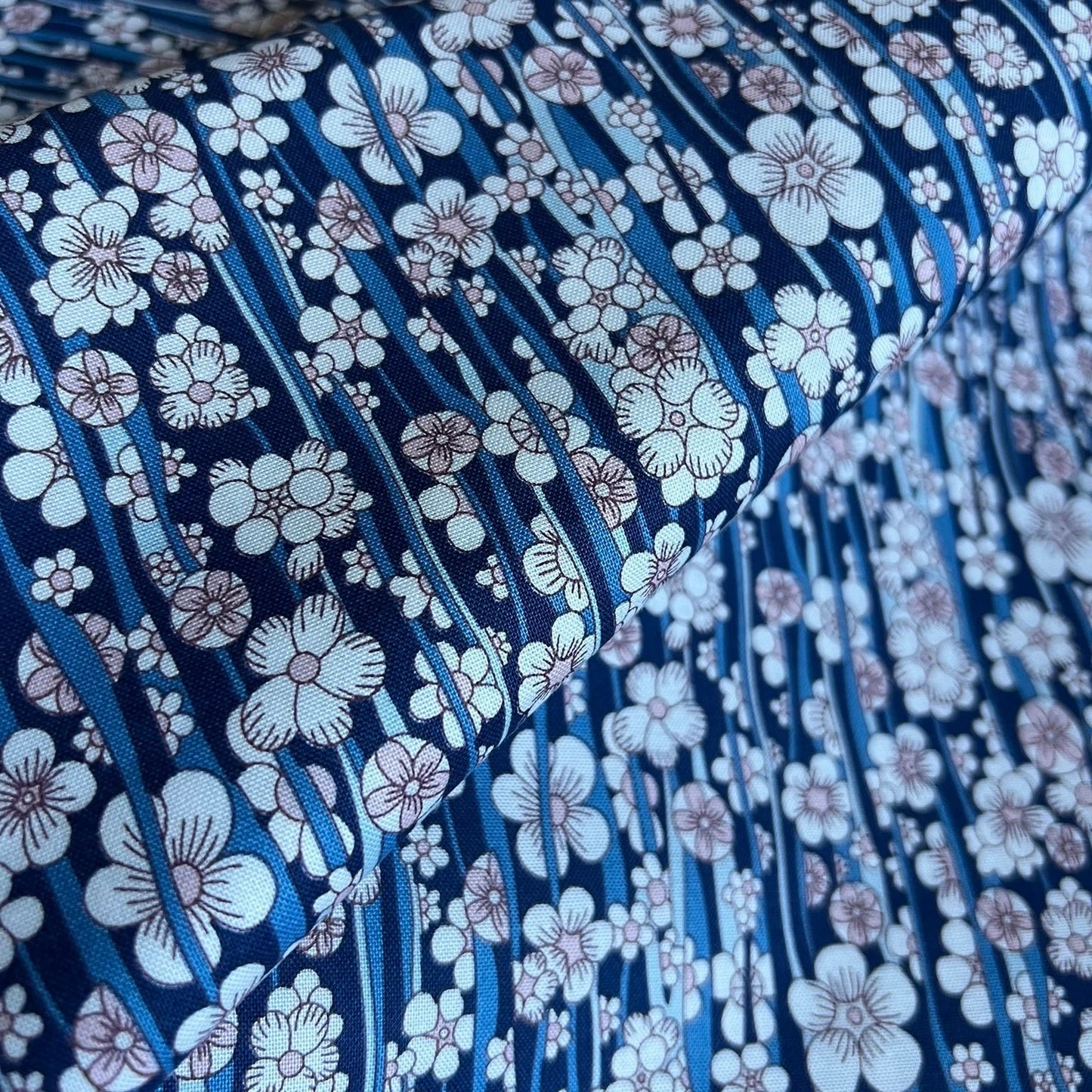 Liberty Fabric Arthur's Garden - Floral Waterfall blue