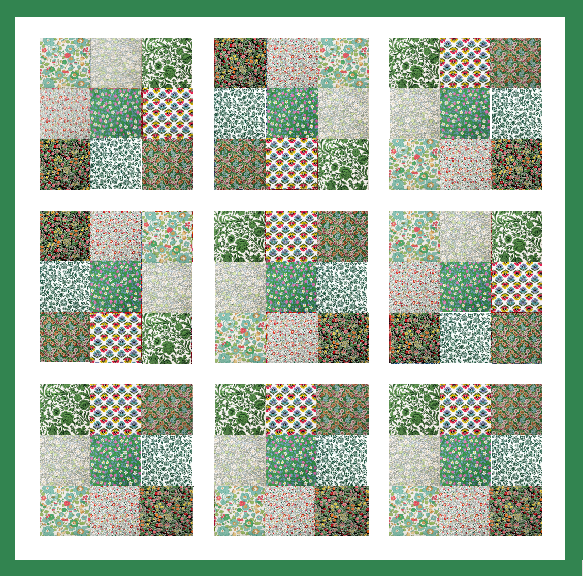 45 Liberty Fabric Precut 5inch Squares - Green