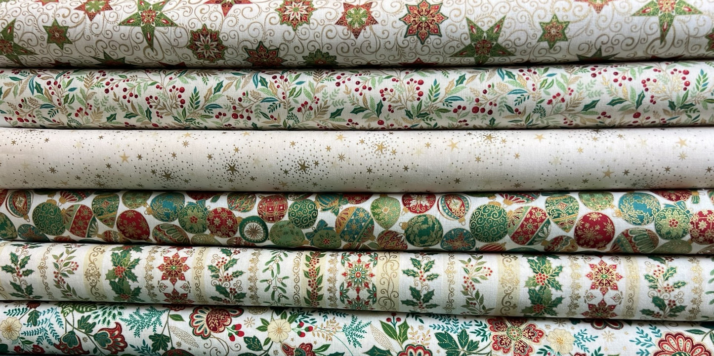 Makower Adorn Christmas Collection - Sparkle, red