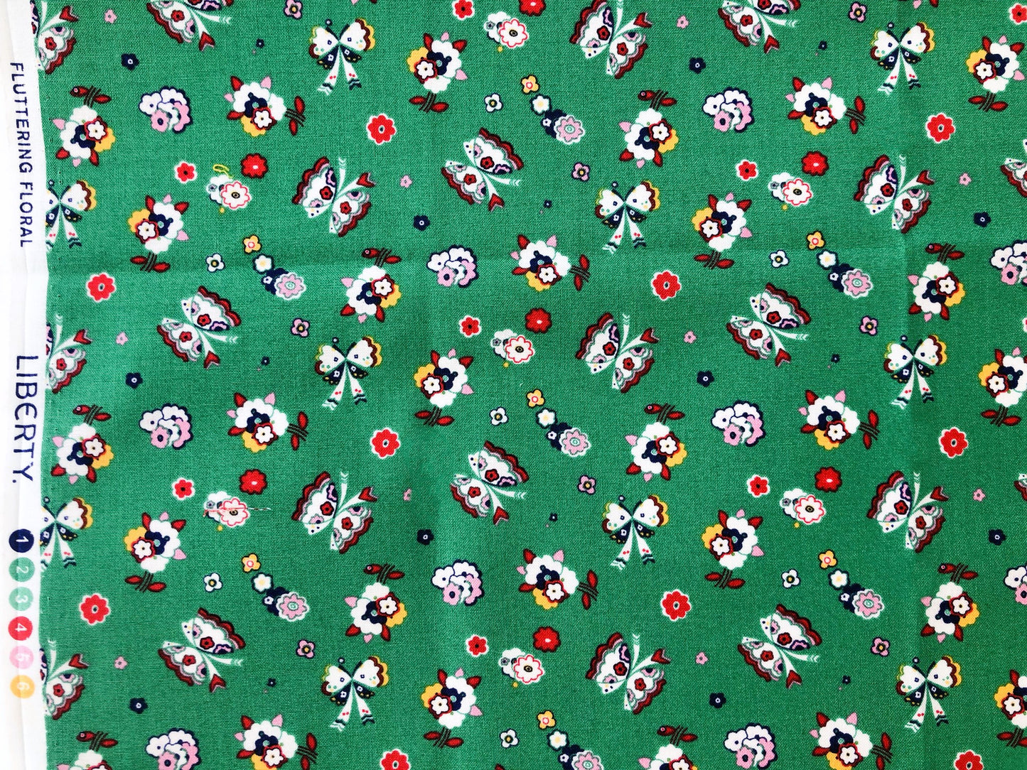 Liberty Fabric Carnaby Collection - Green Fluttering Floral