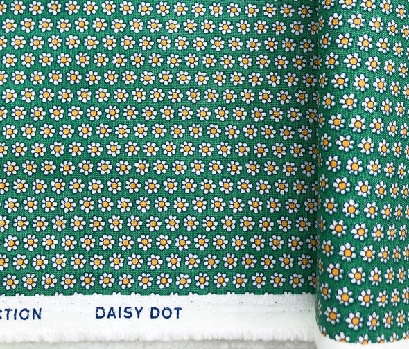 Liberty Fabric Carnaby Collection - Green Daisy Dot