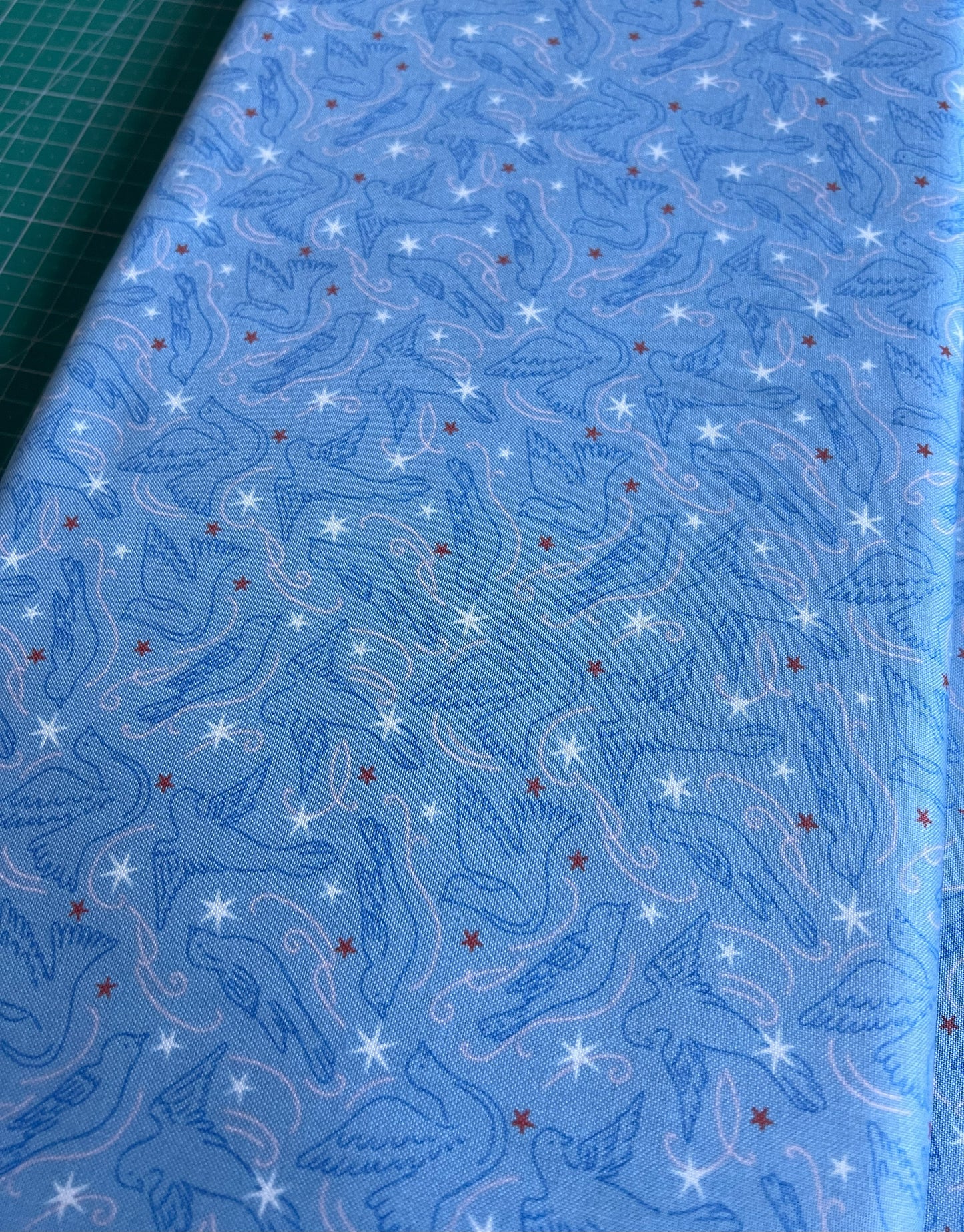 Liberty Christmas Fabric - Merry & Bright Collection, Dove Star