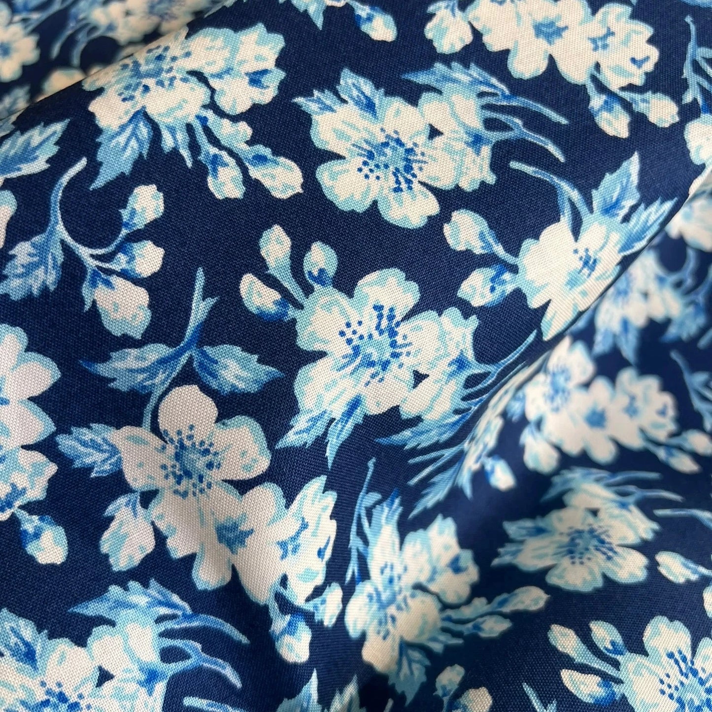 Liberty Fabric Arthur's Garden - Painted Blossom blue