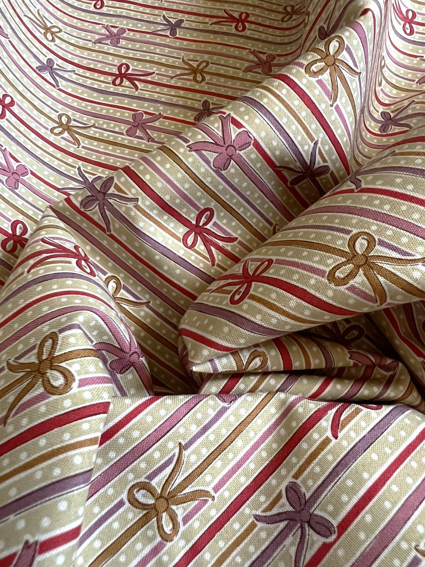 Liberty Christmas Fabric - Festive Magic Collection, Ribbon Stripe A