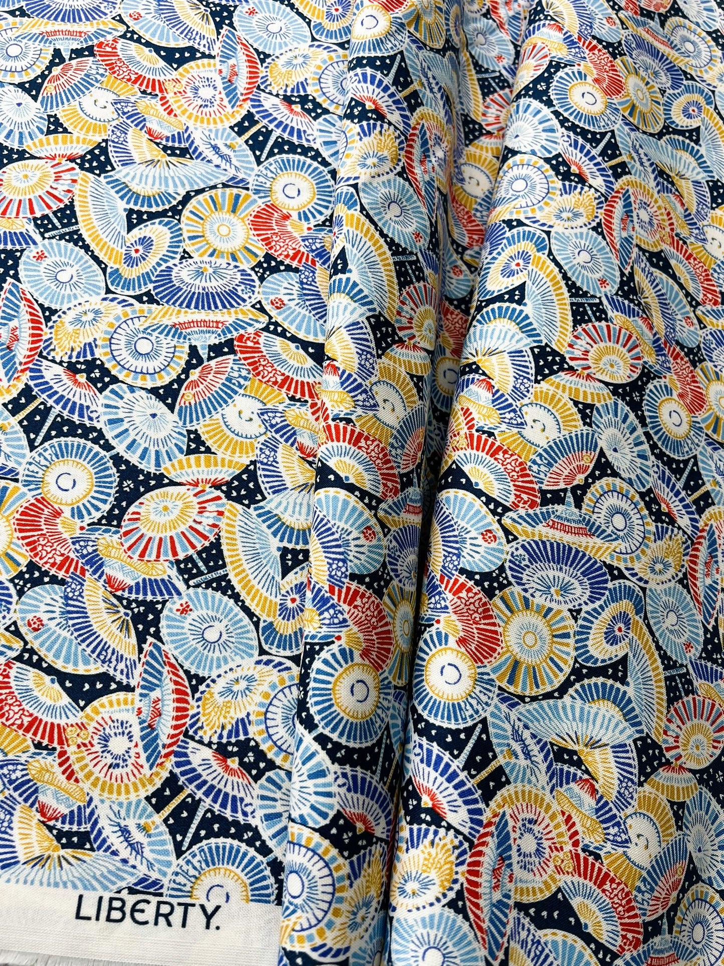 Liberty Fabric Riviera Collection - Sun Parasol Blue