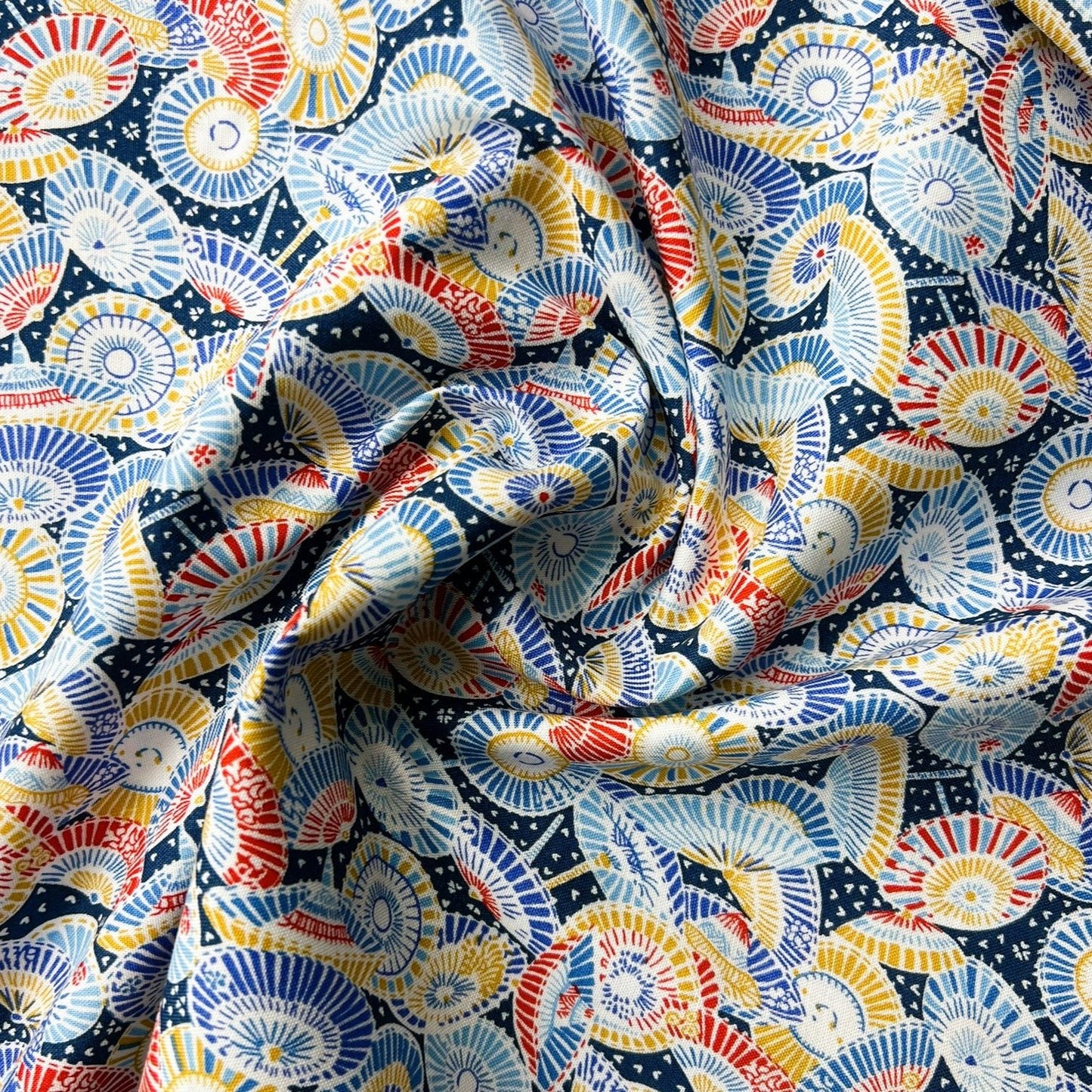 Liberty Fabric Riviera Collection - Sun Parasol Blue