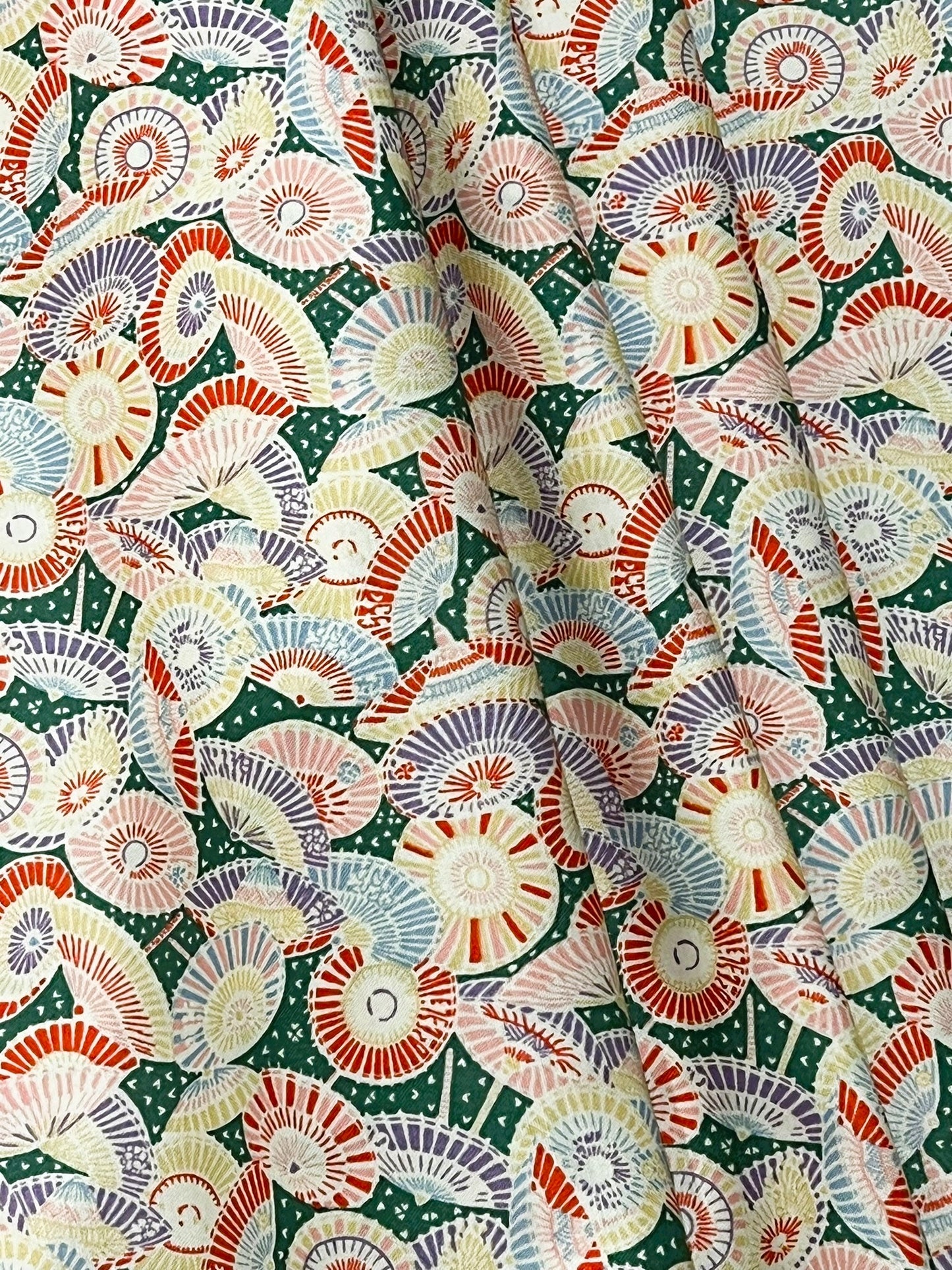 Liberty Fabric Riviera Collection - Sun Parasol Green