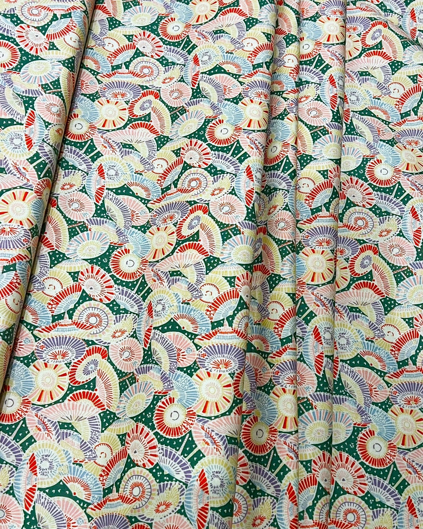 Liberty Fabric Riviera Collection - Sun Parasol Green