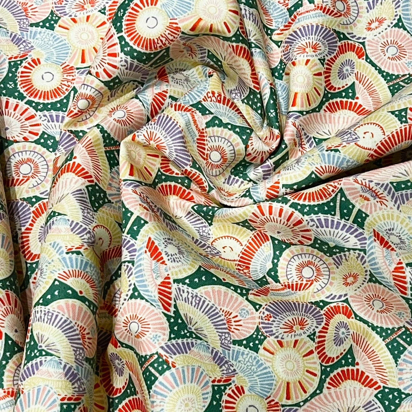 Liberty Fabric Riviera Collection - Sun Parasol Green