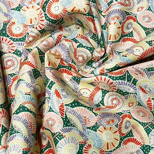Liberty Fabric Riviera Collection - Sun Parasol Green