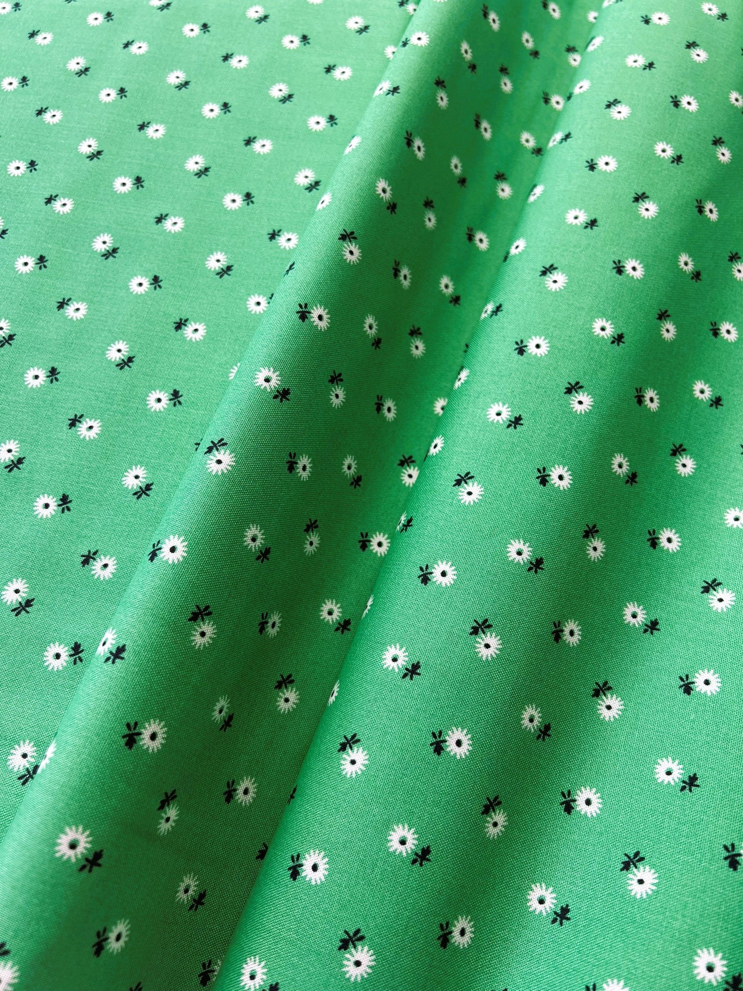 Liberty Fabric Riviera Collection - Sunshine Daisy Green