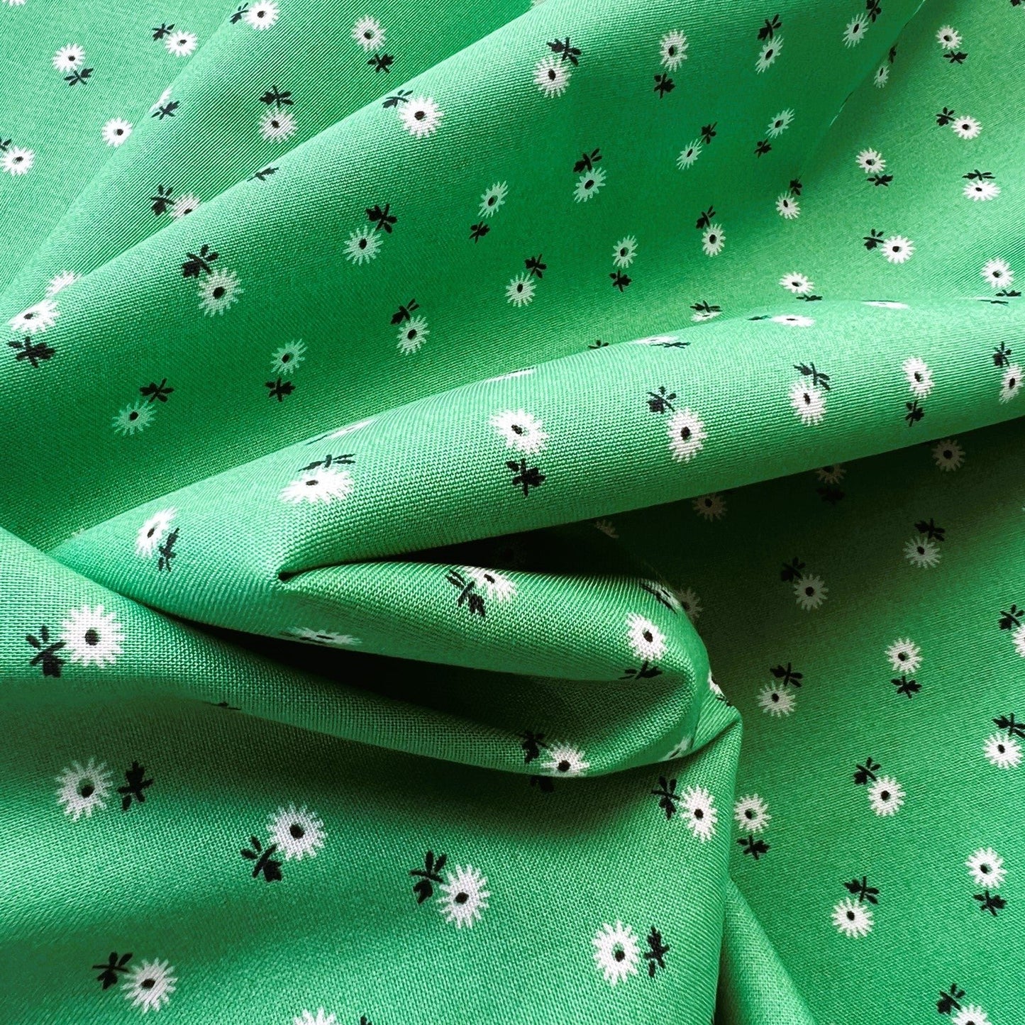 Liberty Fabric Riviera Collection - Sunshine Daisy Green