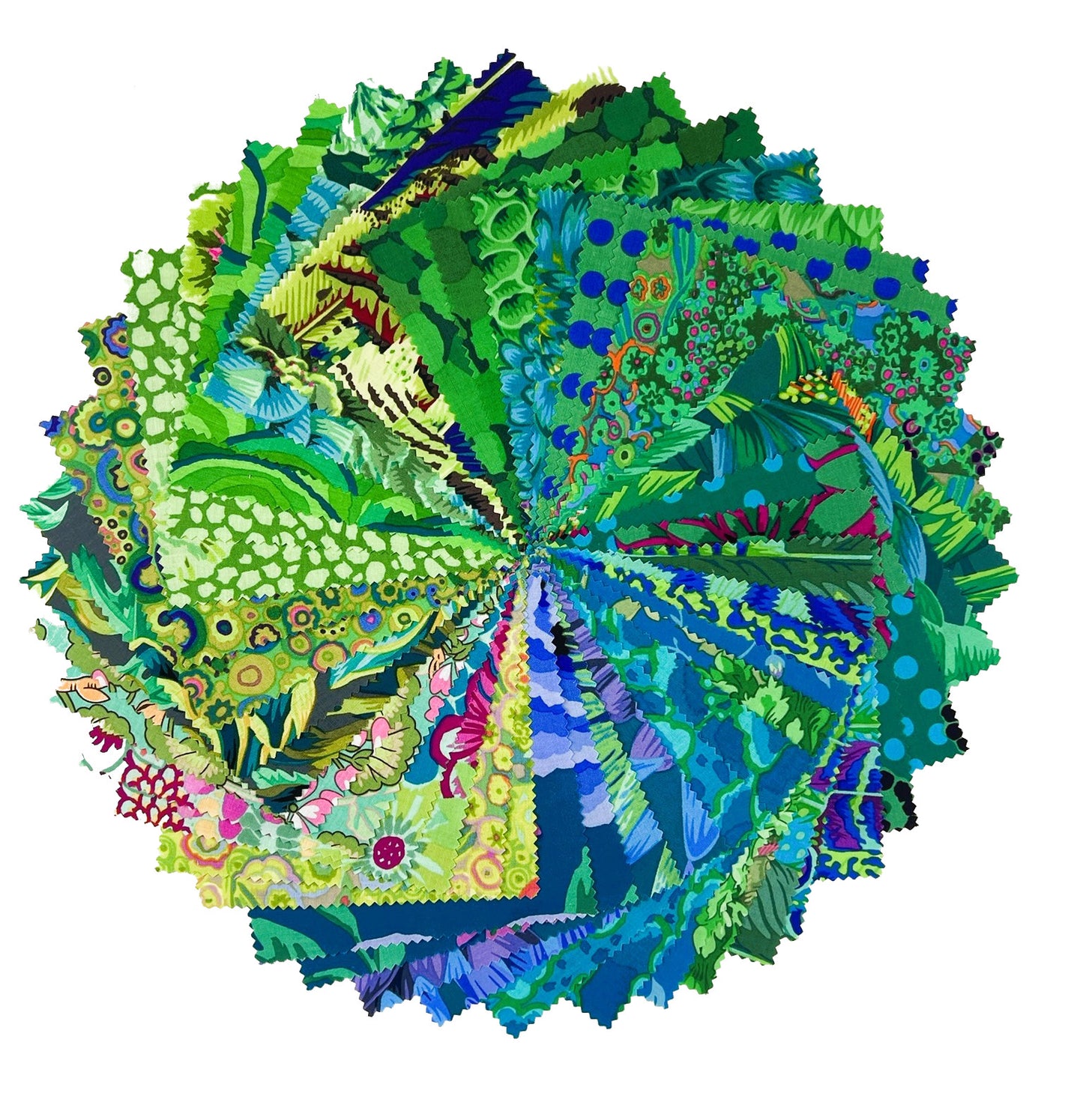 Kaffe Fassett Green Charm Pack quilting cotton - Classic Tidal collection