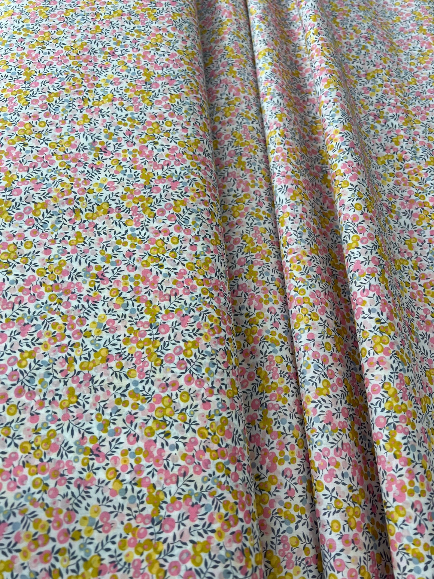 Liberty Fabric - Wiltshire pink and yellow