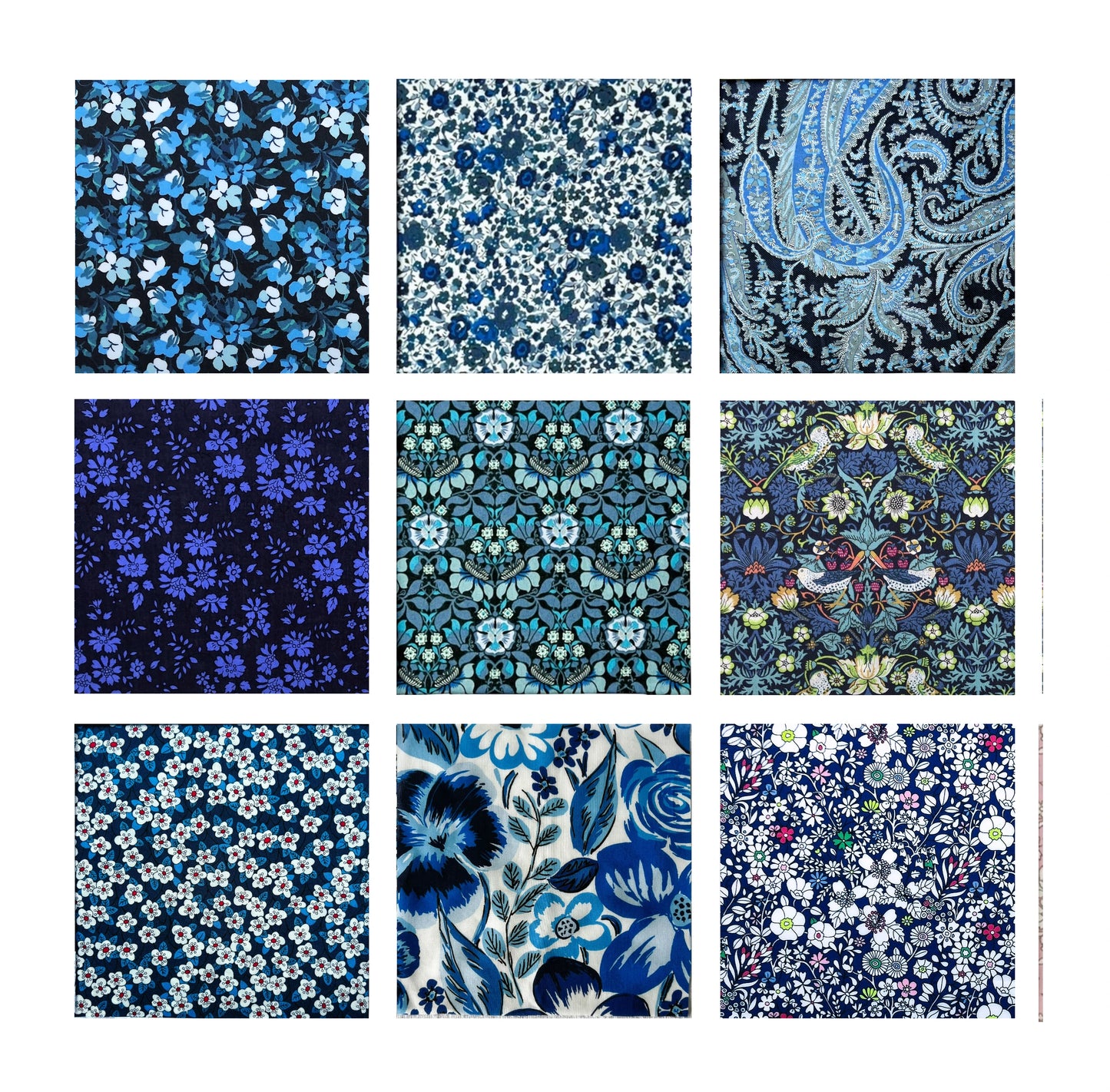 45 Liberty Fabric Precut 5inch Squares - Blue
