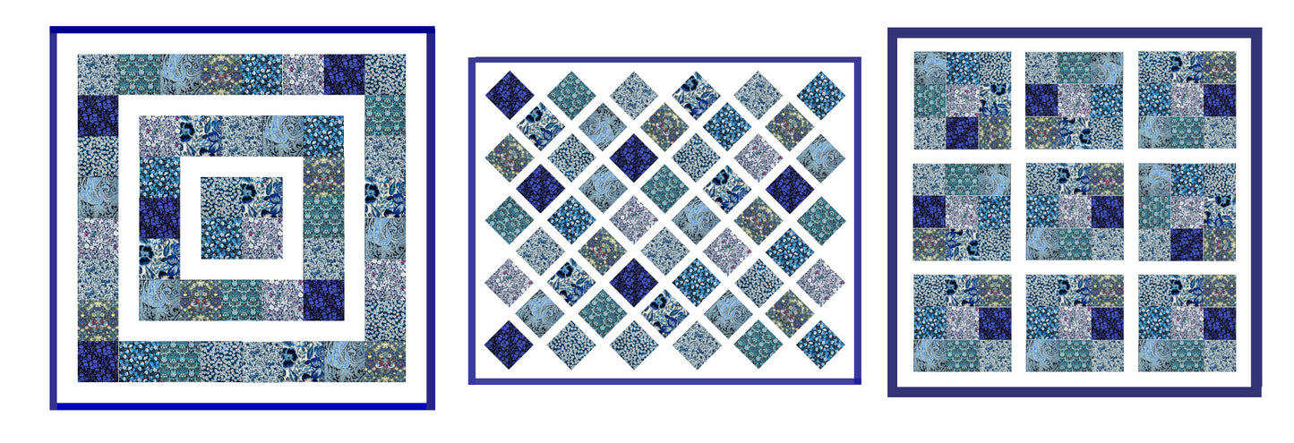45 Liberty Fabric Precut 5inch Squares - Blue