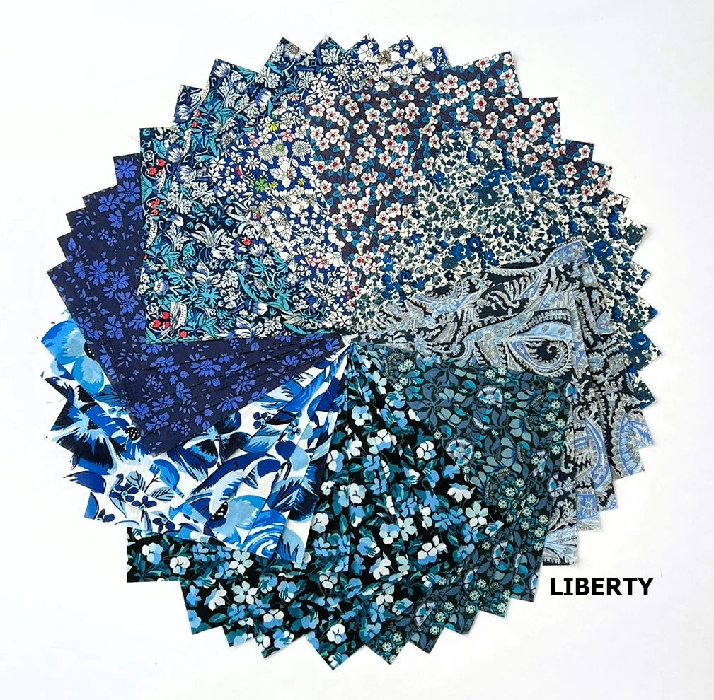 45 Liberty Fabric Precut 5inch Squares - Blue