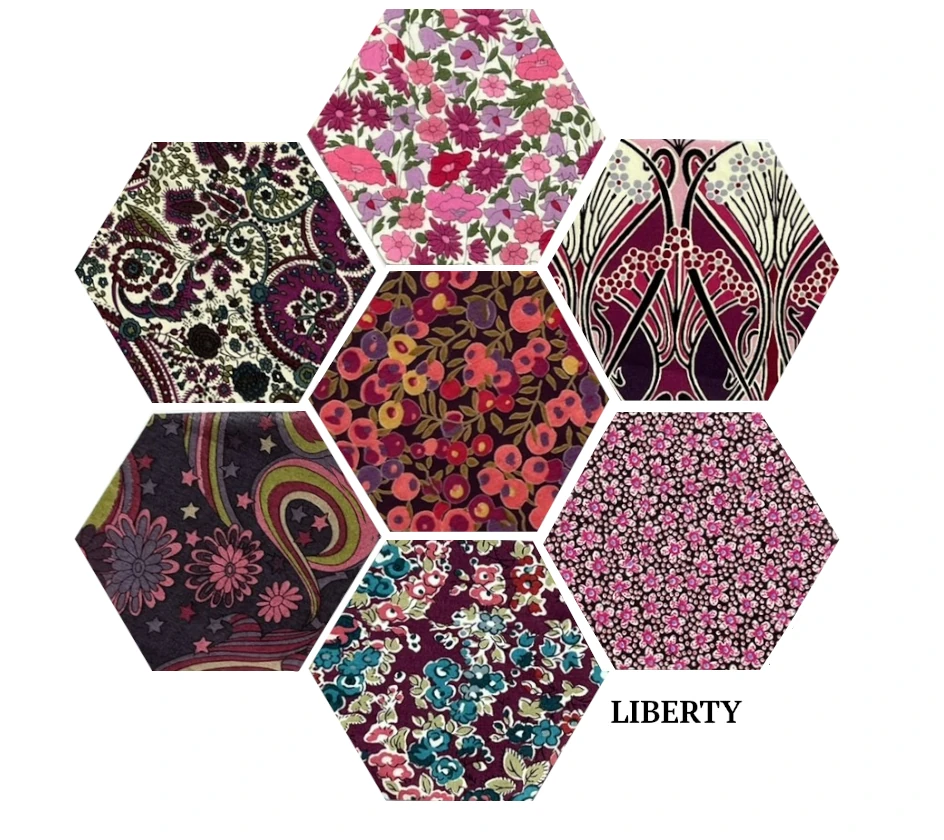 49 Liberty Lawn Paper Piecing Precut Hexagons - Magenta