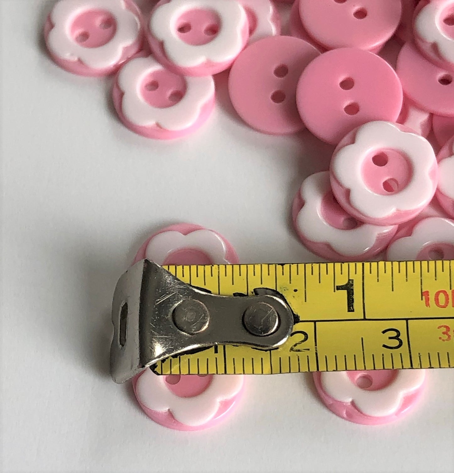 12mm Baby Pink Plastic Buttons