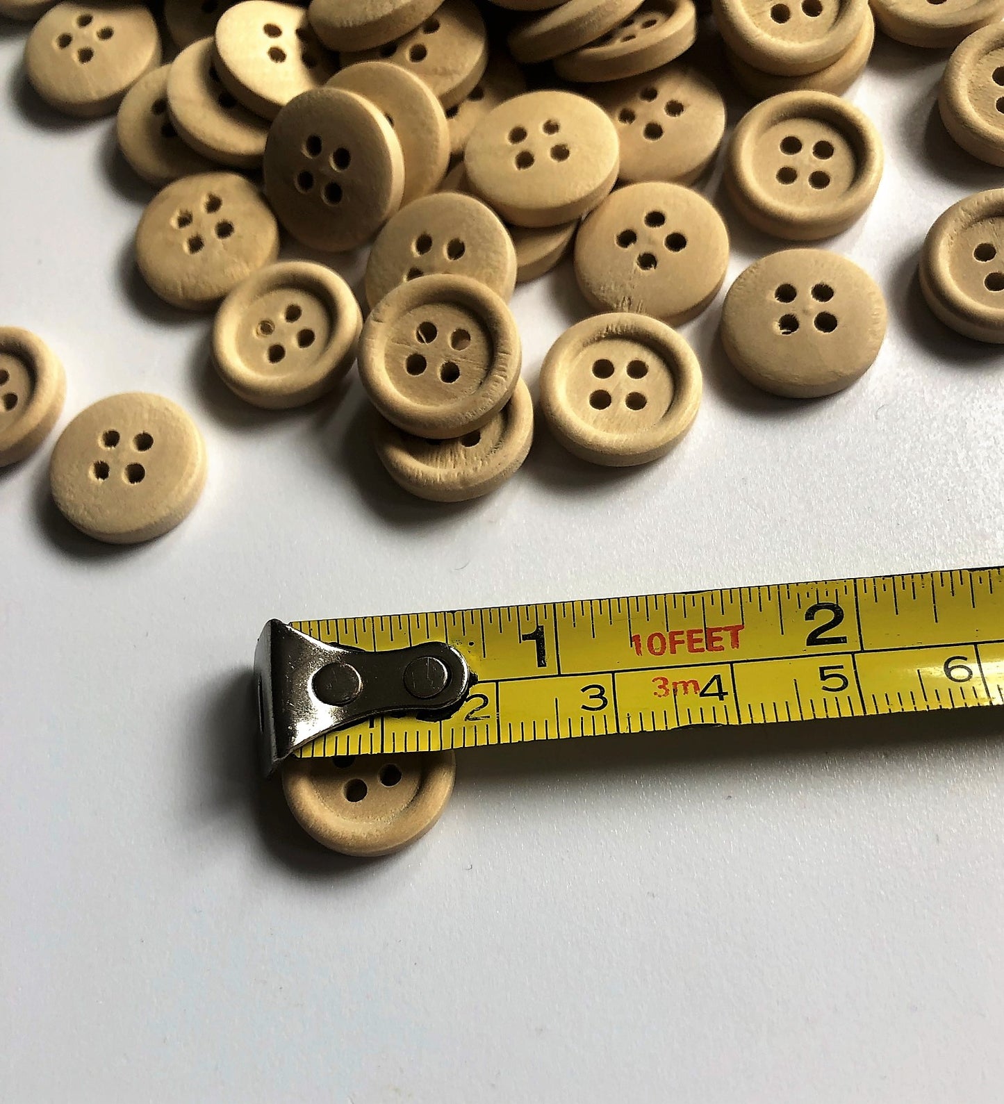 15mm Light Brown Wooden Buttons