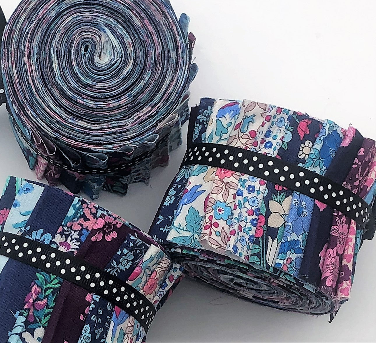 Liberty Quilting Cotton Jelly Roll - 15 Flower Show Midnight collection