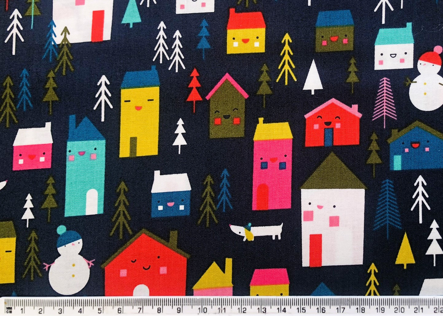 Christmas Houses Fabric - Merry and Bright by Dashwood Studios