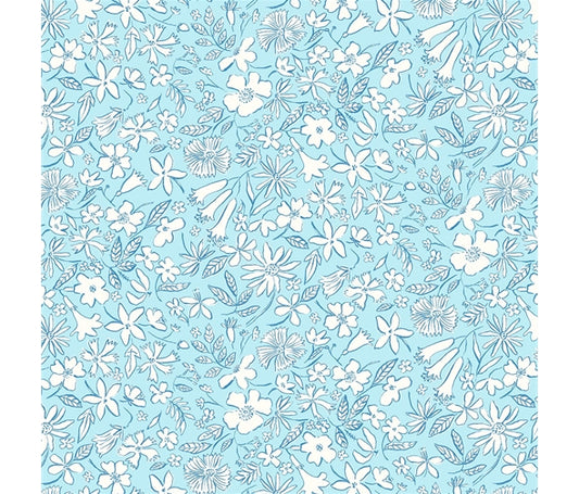 Liberty Fabric Riviera Collection - Summer Sketch Blue
