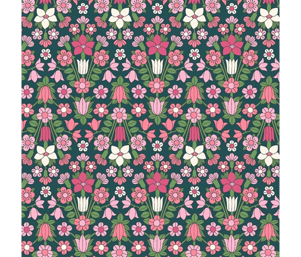 Liberty Fabric Flower Show Midsummer - Hampstead Meadow green