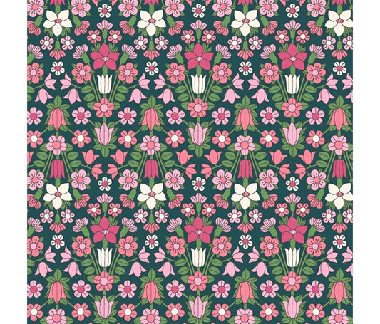 Liberty Fabric Flower Show Midsummer - Hampstead Meadow green