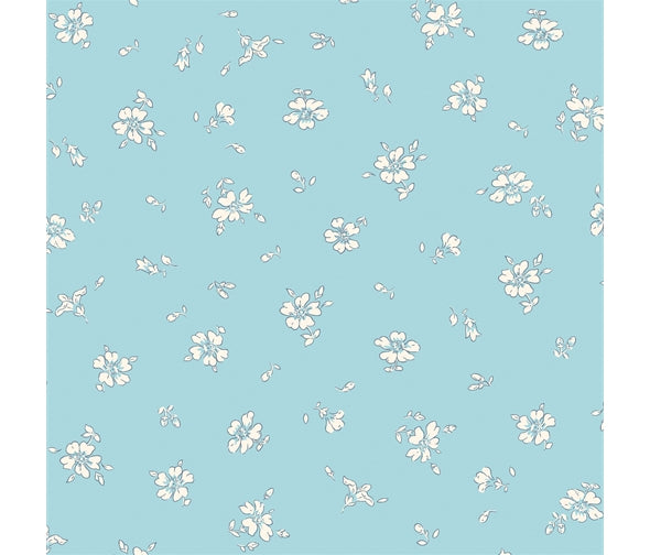 Liberty Fabric Flower Show Midsummer - Field Rose pale blue