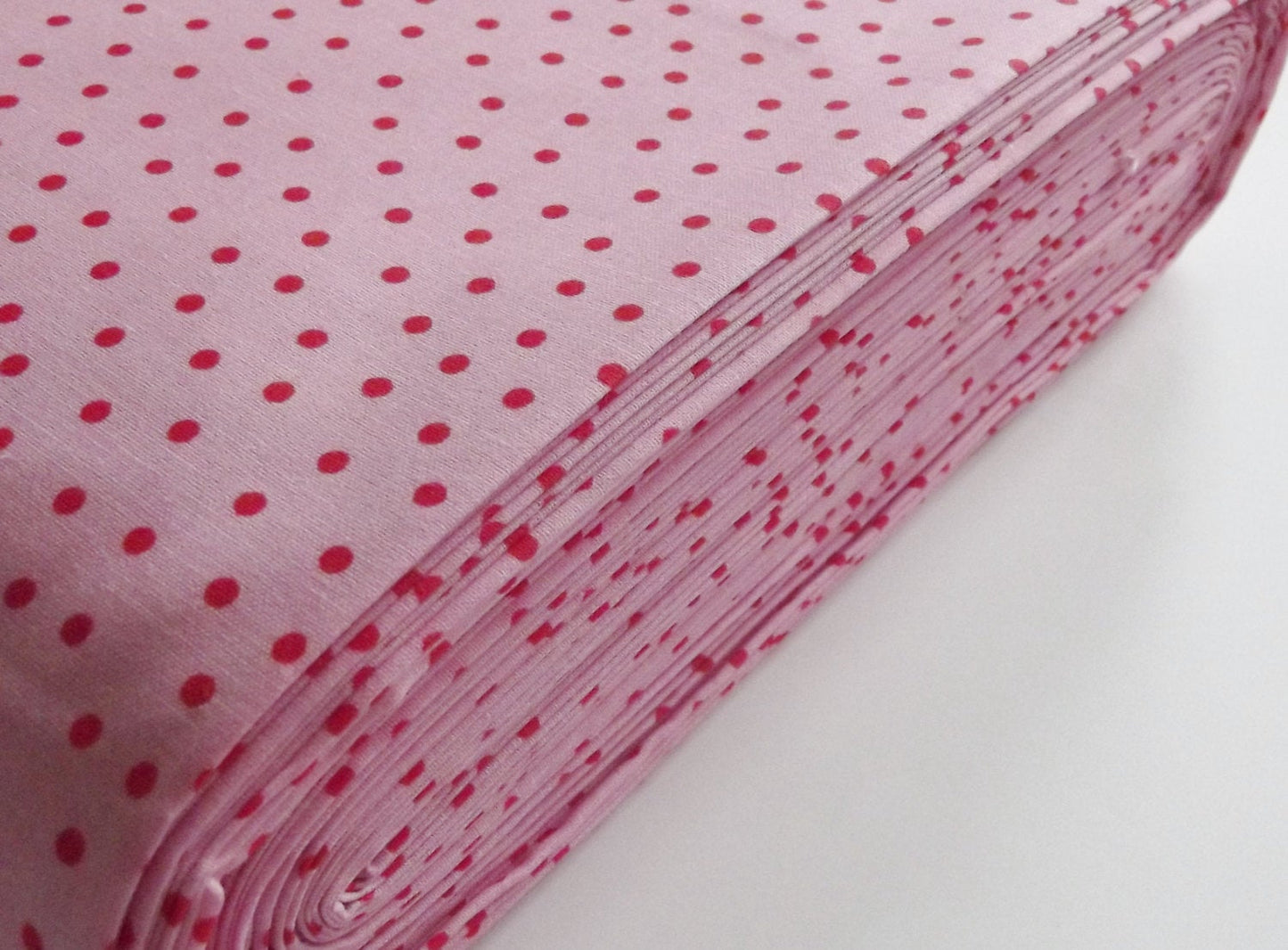 One Metre of Pale Pink Dotty Cotton Fabric