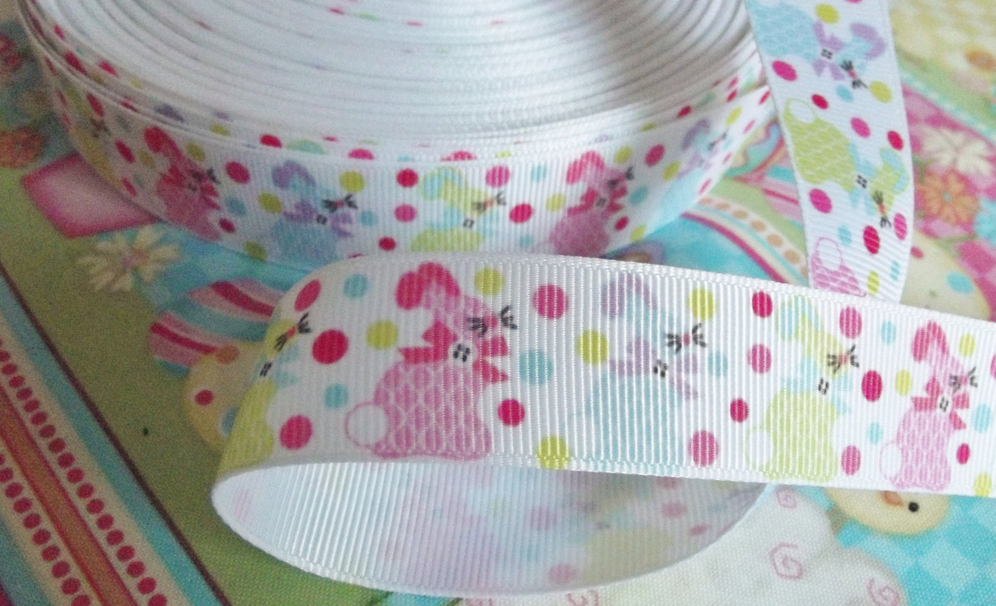 Easter Bunny Grosgrain Ribbon, 22mm - 2 metres