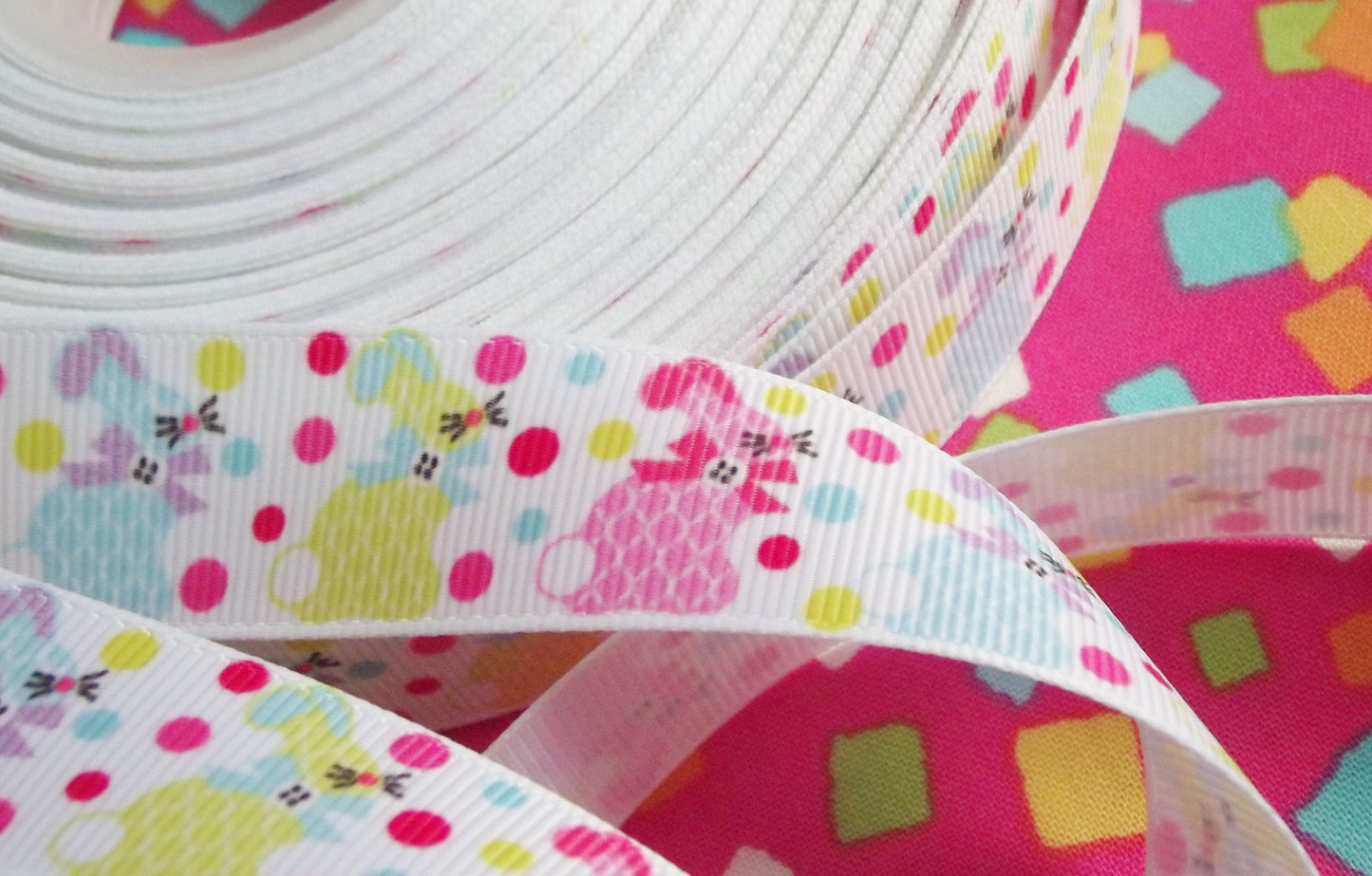 Easter Bunny Grosgrain Ribbon, 22mm - 2 metres
