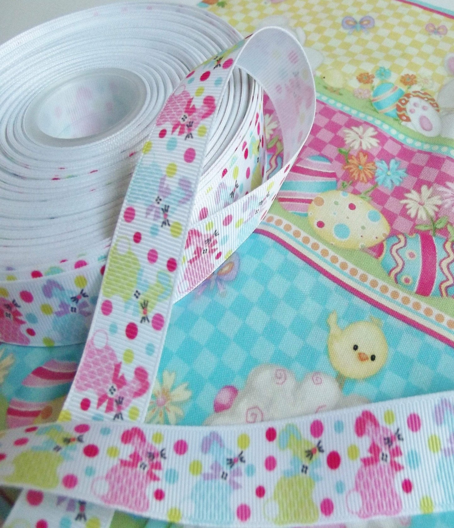 Easter Bunny Grosgrain Ribbon, 22mm - 2 metres