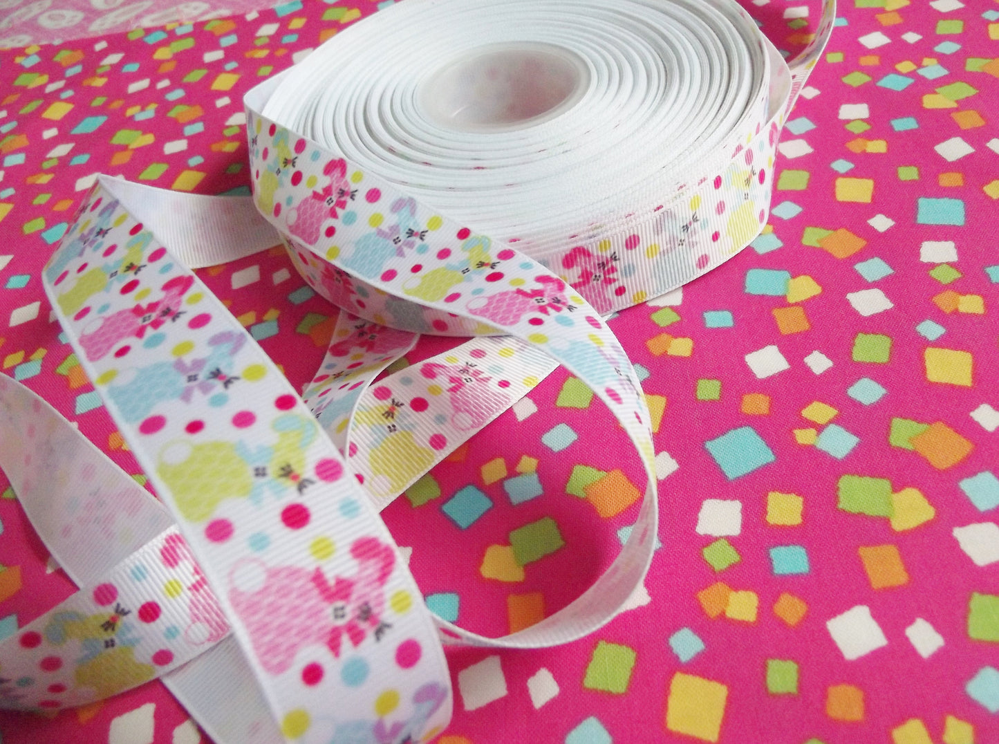 Easter Bunny Grosgrain Ribbon, 22mm - 2 metres