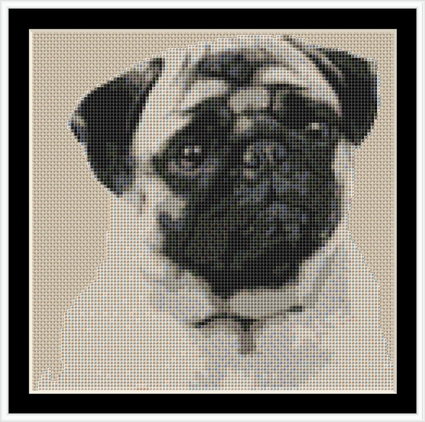 Pug Cross Stitch Digital Pattern - paper pattern