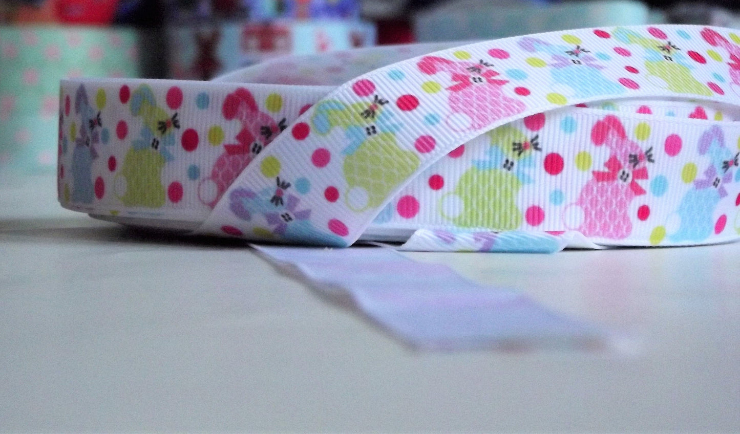 Easter Bunny Grosgrain Ribbon, 22mm - 2 metres