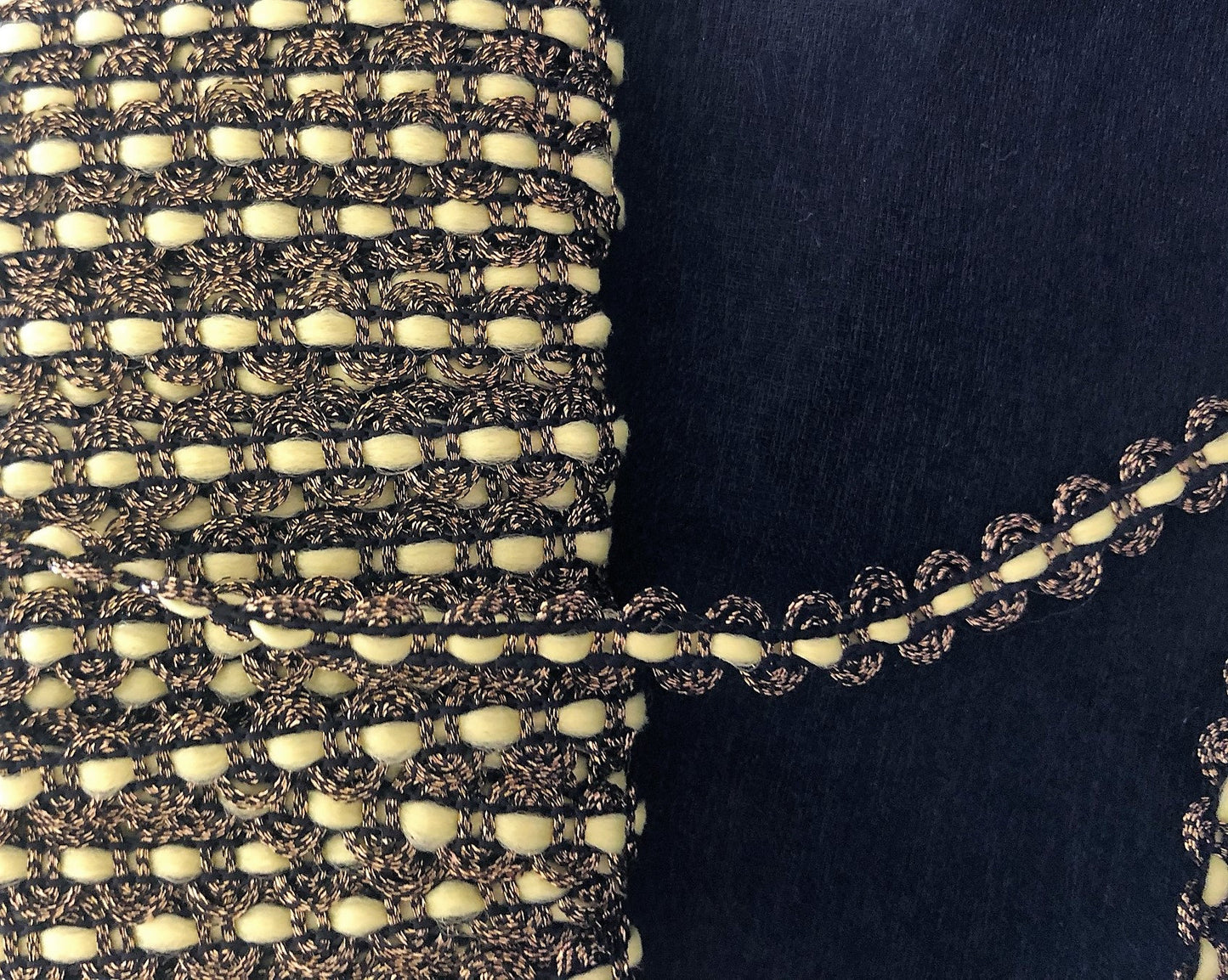 Gold, yellow and black trim - 2 metres