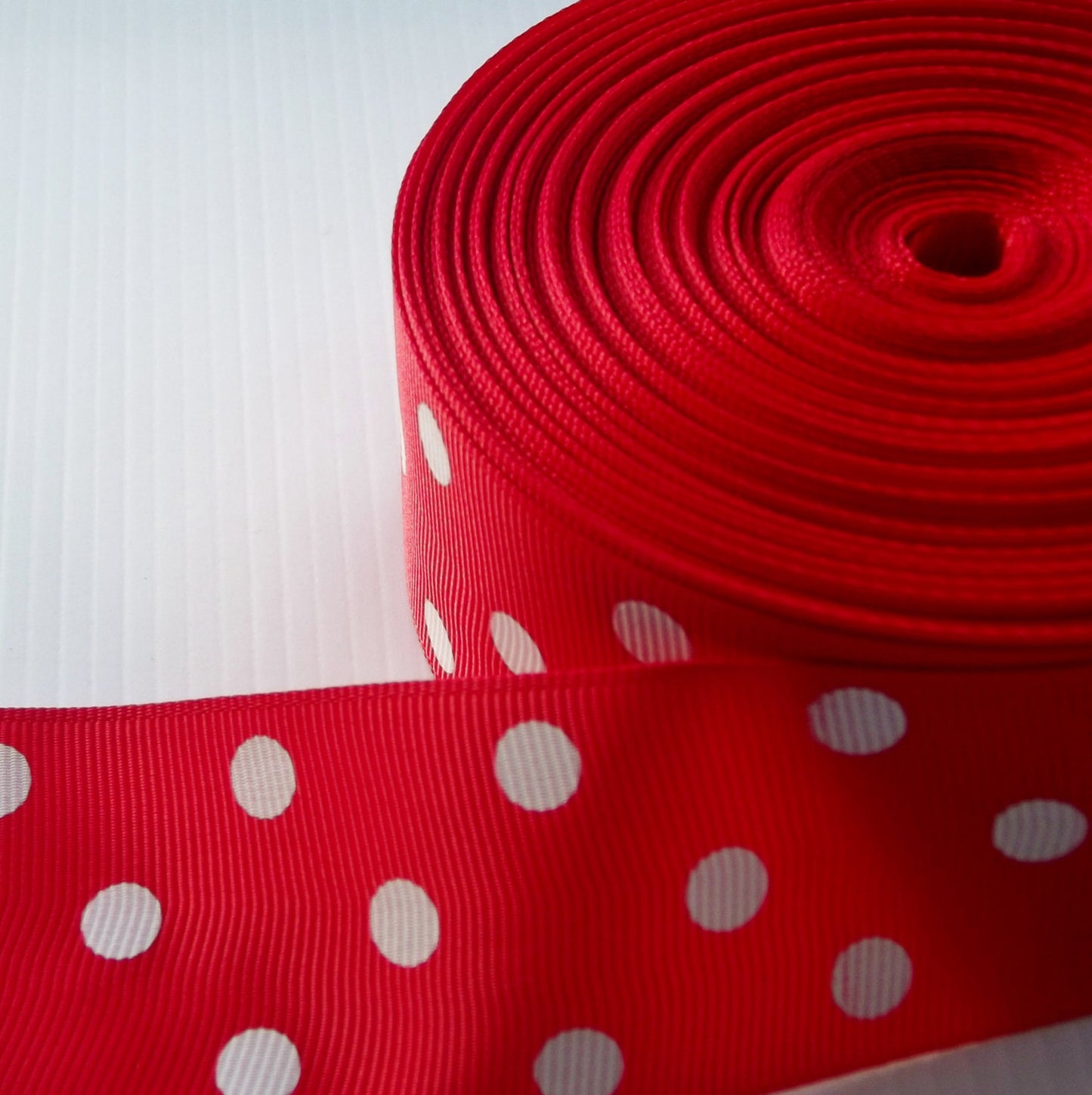 2 metres of Bright Red 38mm Grosgrain Ribbon