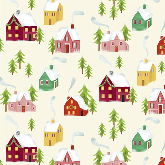 P&B Textiles Christmas Fabric - Christmas Miniatures Collection