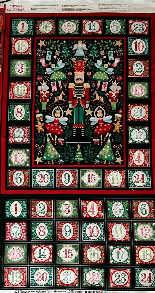 DIY Advent Calendar Makower Nutcracker Christmas wall decor sewing panel